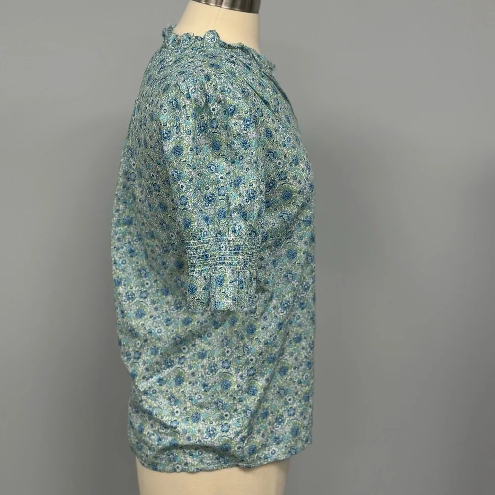 J Crew Liberty Fabric Amelie Floral Puff sleeve Top XS Cottagecore Prairie